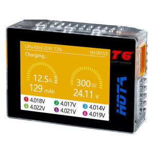 Зарядное устройство HOTA T6 — DC 300W / PD 90W, 1 канал, 15A, LiPo/LiHV/LiFe/Li-ion/NiMH/Pb 1–6S, IPS-экран 2.4". Photo 3